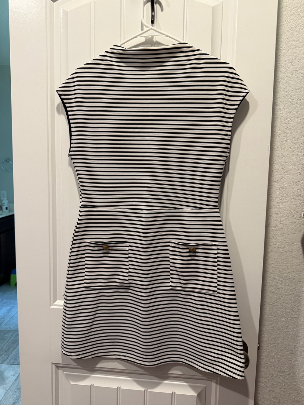 Zara Black and White Striped Mini Dress
